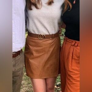 She and sky faux leather mini skirt